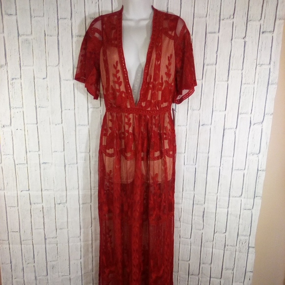 Haute Monde Pants - Maxi Lace Romper w/Short cover up underneath